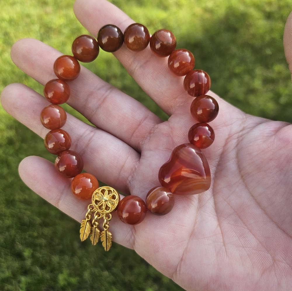 carnelian diy bracelet heart